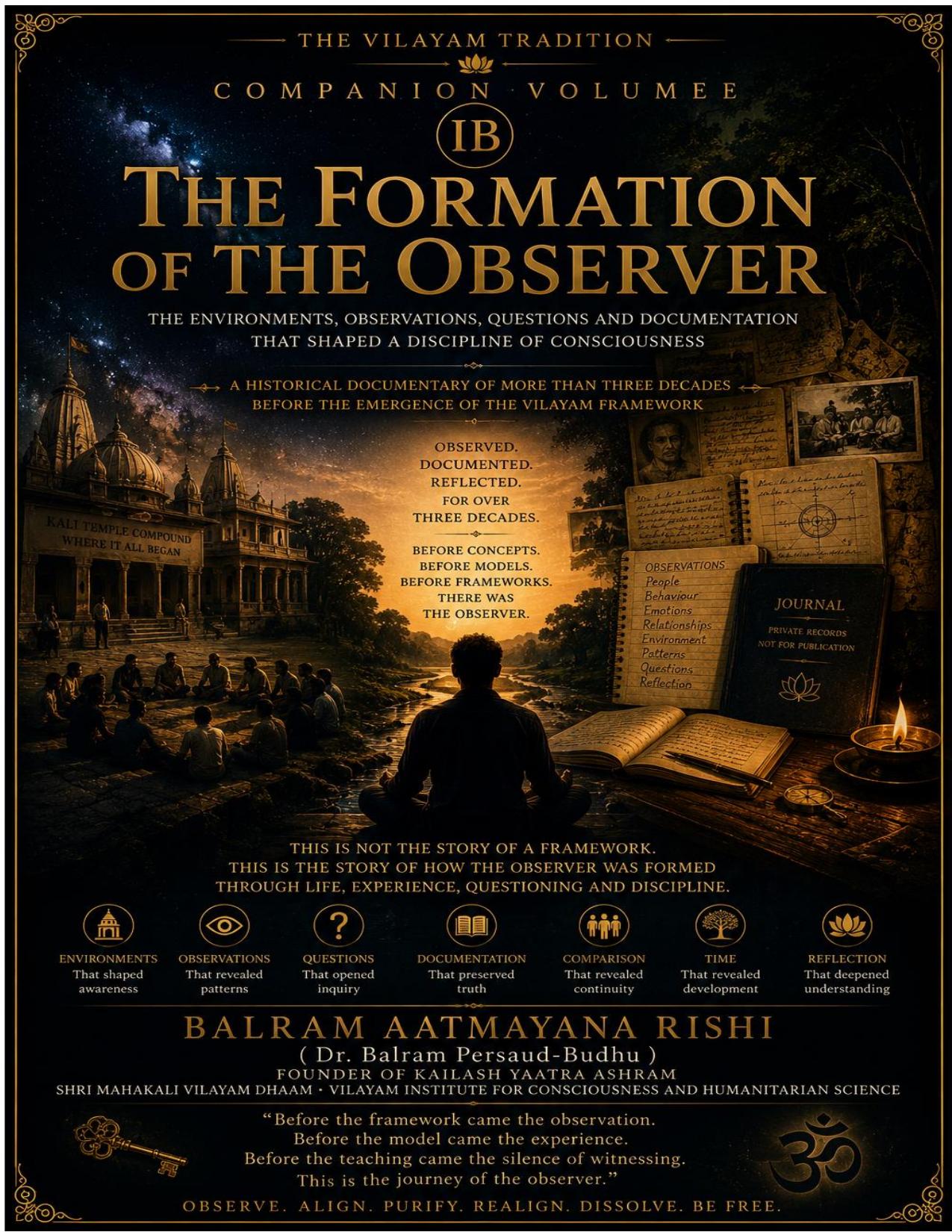 The Vilayam Tradition — Volume IB: The Formation of the Observer cover